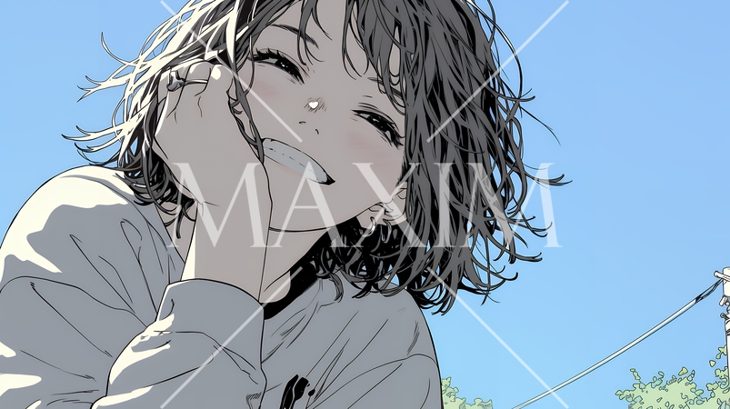 声をあげて大笑いする若い女性