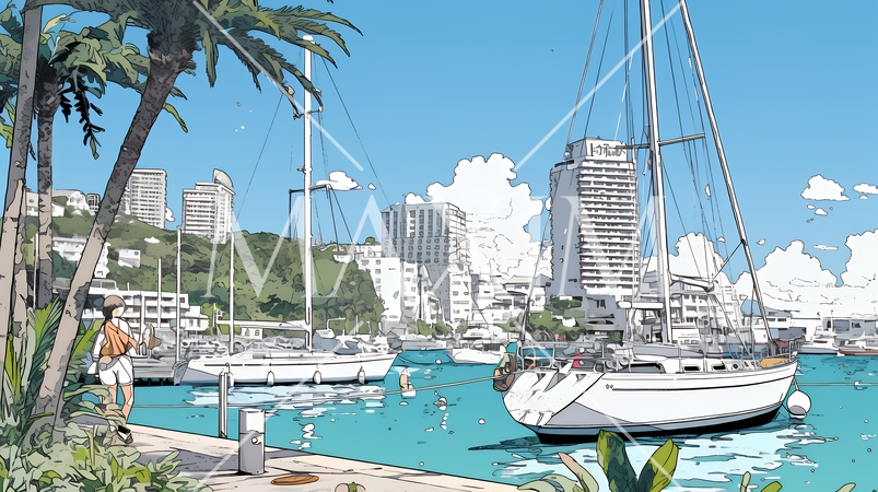 沖縄のヨットハーバー