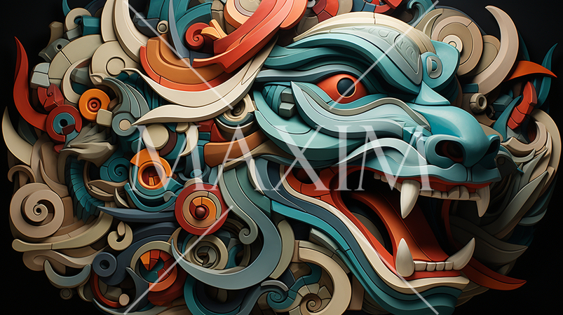 龍のキュービズム的な表現