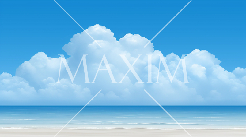 南国の海と浜と入道雲