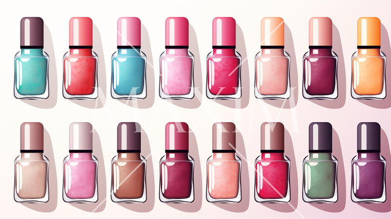 色とりどりのマニキュアのイラスト：プリファレンスシート