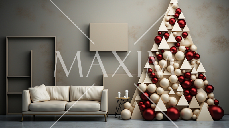 クリスマスツリー：ミニマルアート（Minimalism）的表現の背景画像