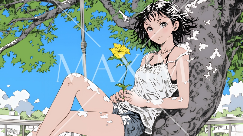 キャミソール姿の若い女性  /  Young Woman in a Camisole Top