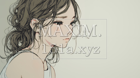 寂しそうに壁に寄りかかる女の子｜孤独と哀愁を感じる女性の人物イラスト（イラストID:3597308-18131）