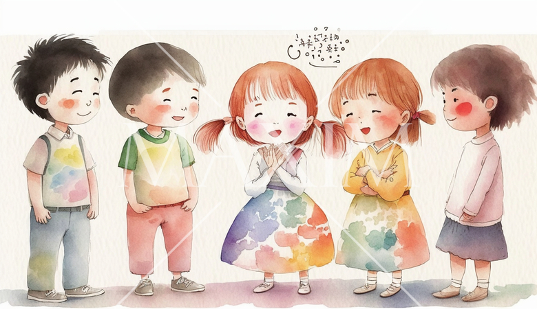 仲良くおしゃべりをしている子供達