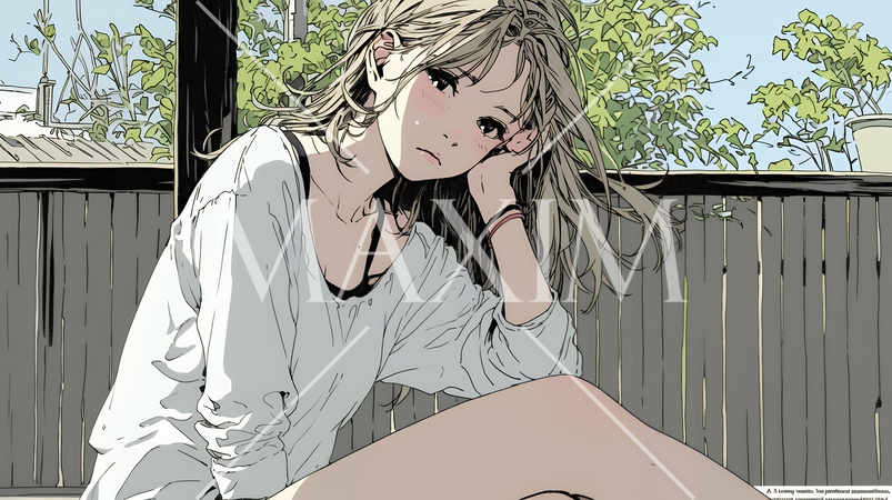 ため息をついている若い女性