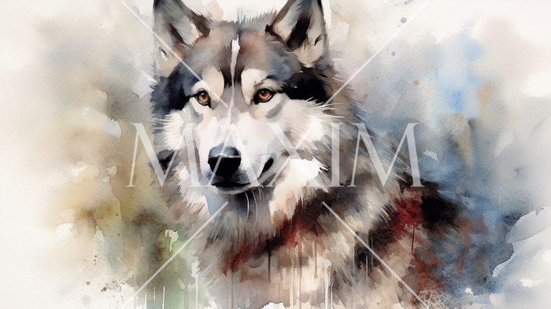 アラスカン・マラミュート-水彩画