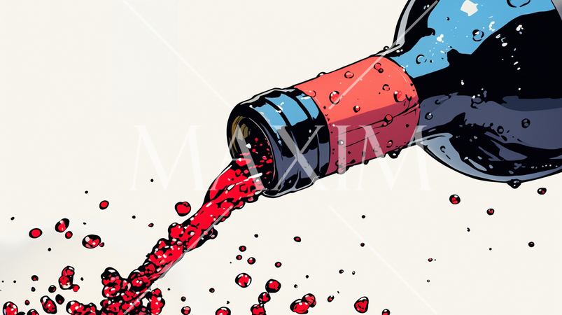 赤ワインをボトルから注いでいる