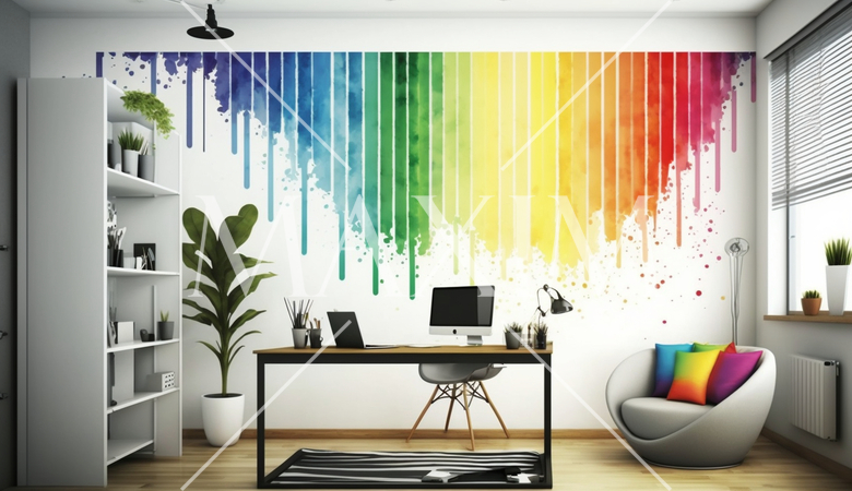 LGBTを意識したレインボーデザインを取り入れた仕事場