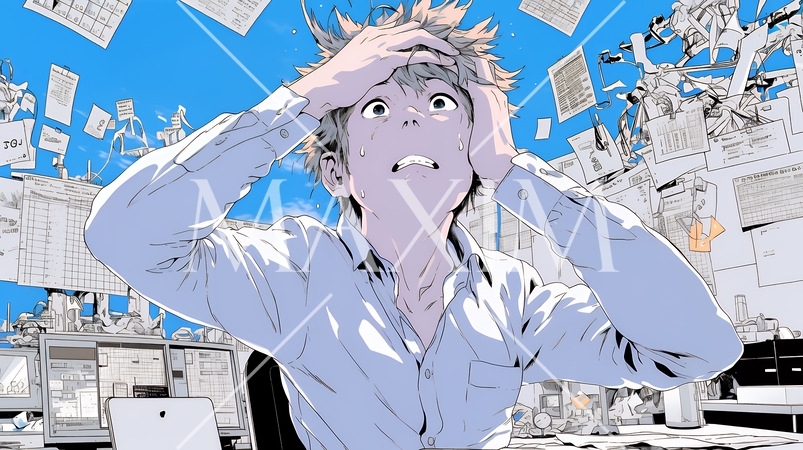 金融市場の急激な変動で頭を抱えている男性