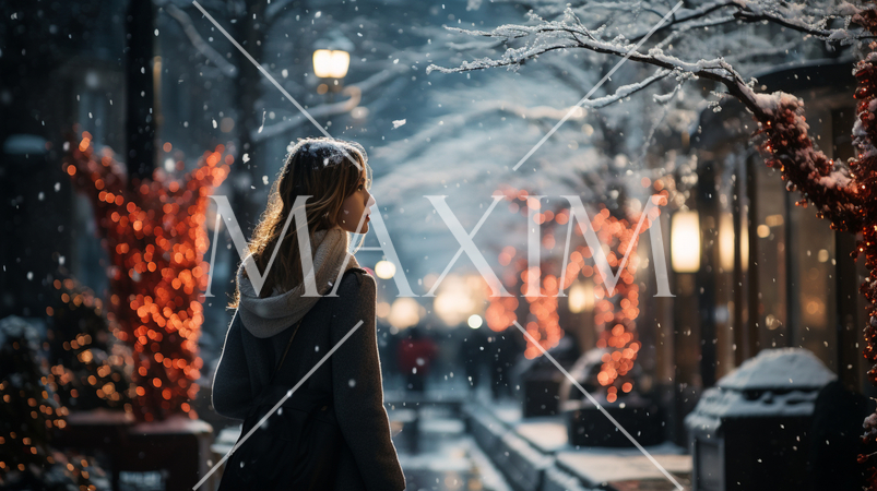 ホワイトクリスマスの街角