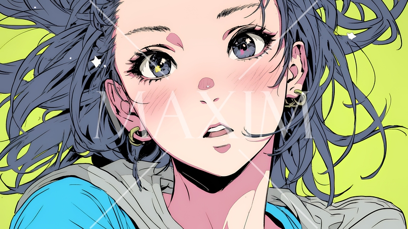 驚愕して息を呑み、目を見開いたまま口をぽかんとする若い女性