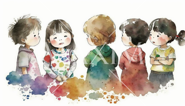 仲良くおしゃべりをしている子供達