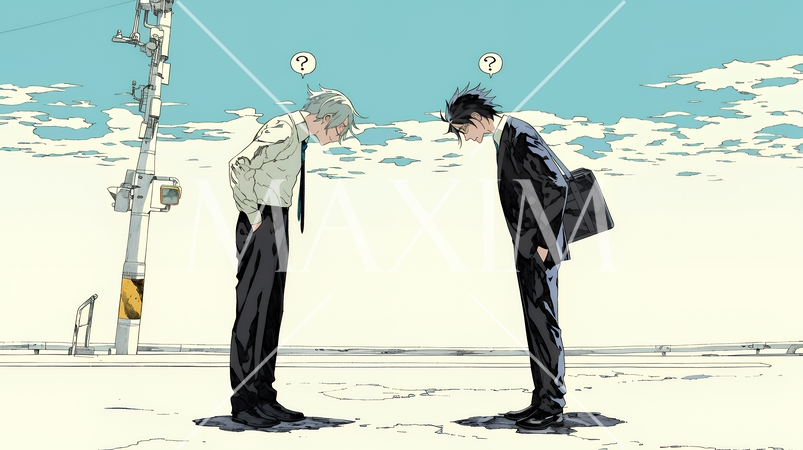 互いに相手の意見を十分に理解できないまま対話を続ける二人のビジネスマン