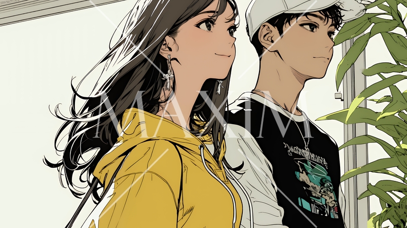 希望に満ちたライフスタイルを過ごす若いカップル：未来を見つめている