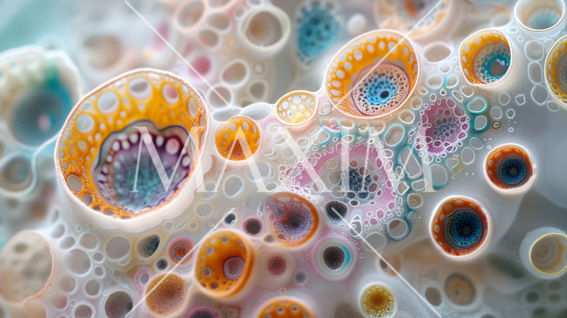 火星とかにいそうな架空の微生物の顕微鏡画像