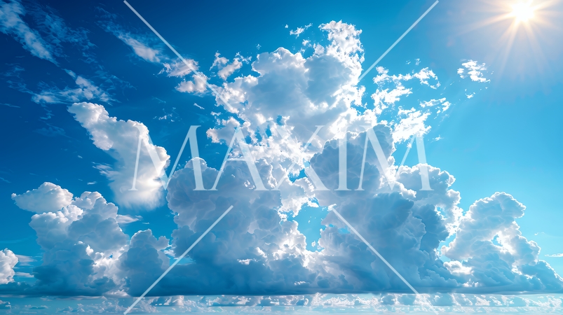 藍色の空と柔らかい積雲