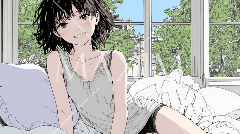 キャミソール姿の若い女性  /  Young Woman in a Camisole Top