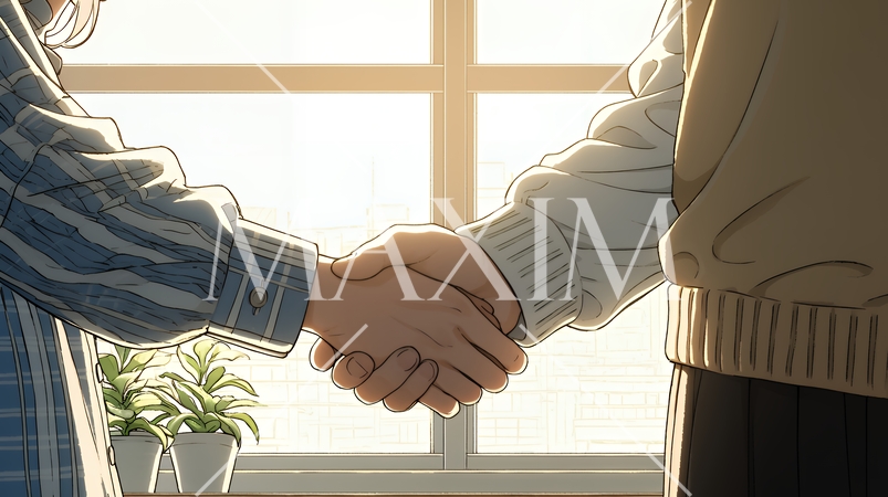 握手をしているビジネスパーソンたち