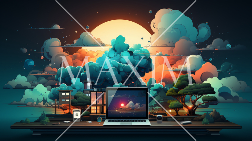 在宅勤務の抽象的イメージ