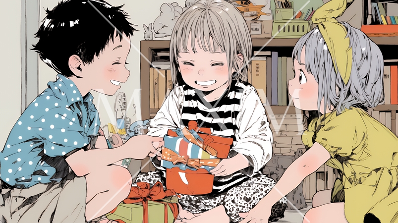 友達と遊んでいる幼い子供たち