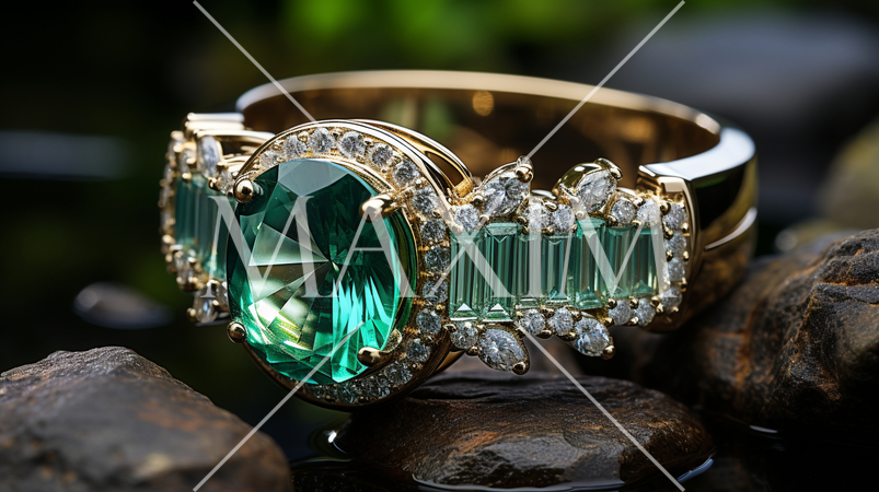 豪華なエメラルドの指輪