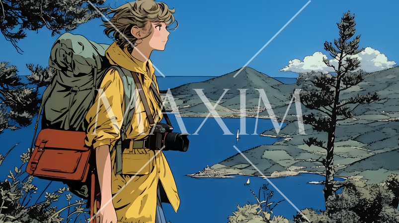 一人で撮影旅行に来ている若い女性