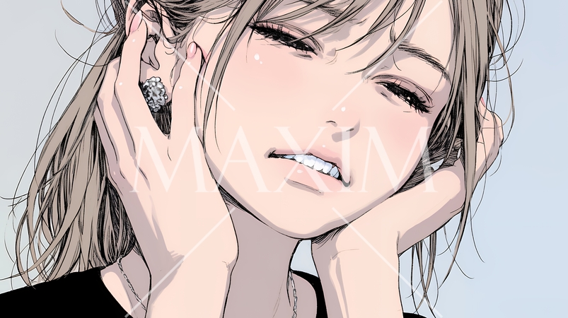 歯痛で頬を押さえている女性