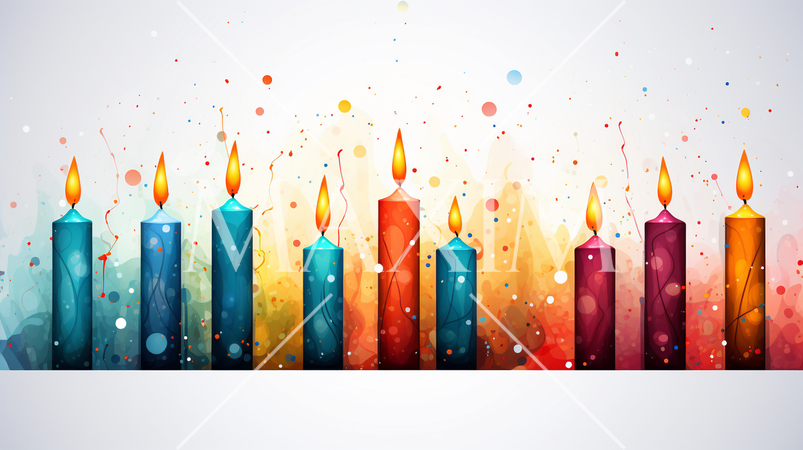 クリスマスを彩る色とりどりのキャンドル