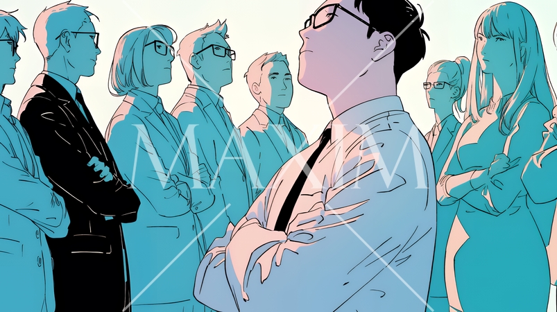 仕事で対立しているビジネスパーソン