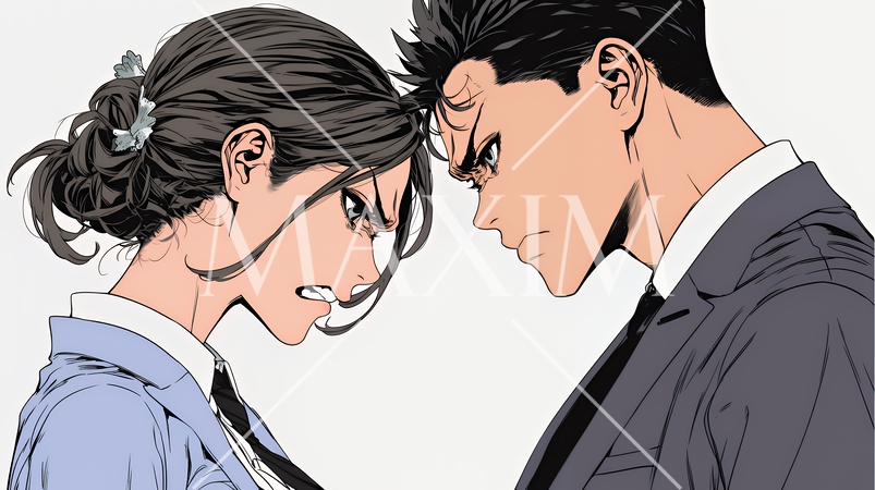 オフィスで言い争いをしているビジネスパーソン