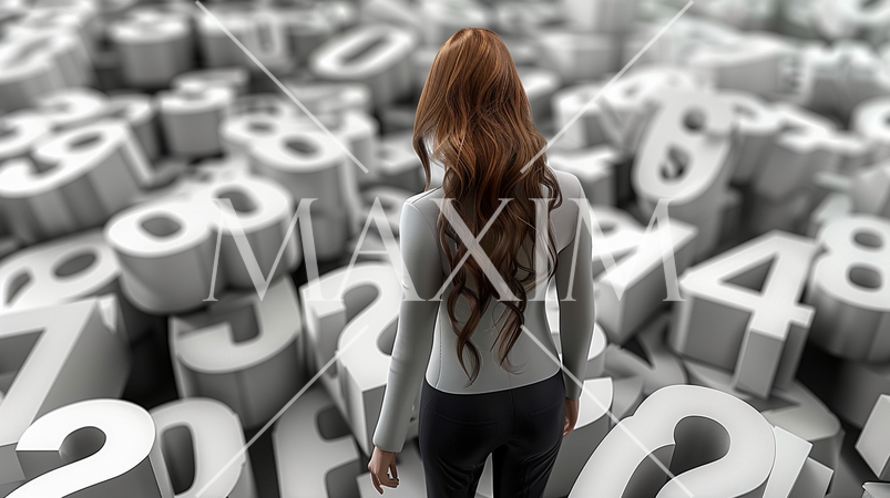 売上計画などの数値計画に悩んでい女性