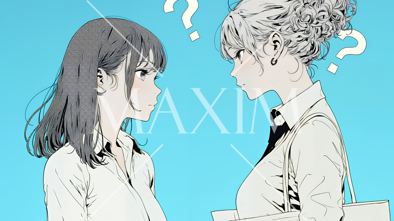 互いに相手の意見を十分に理解できないまま対話を続ける二人のビジネスウーマン