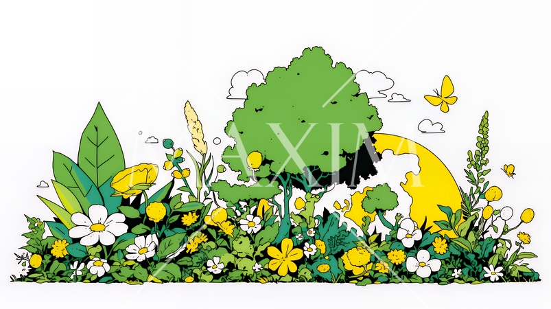 エコとサステナビリティのビジネスコンセプト｜地球と再生可能エネルギーで考える環境問題イラスト