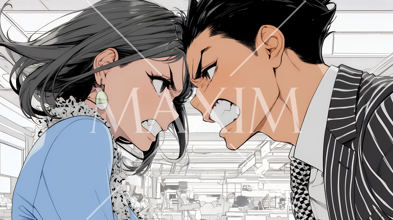 オフィスで言い争いをしているビジネスパーソン