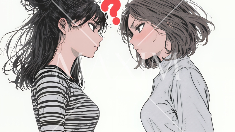 互いに相手の意見を十分に理解できないまま対話を続ける二人のビジネスウーマン