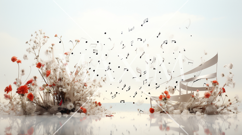 楽譜のある背景画像