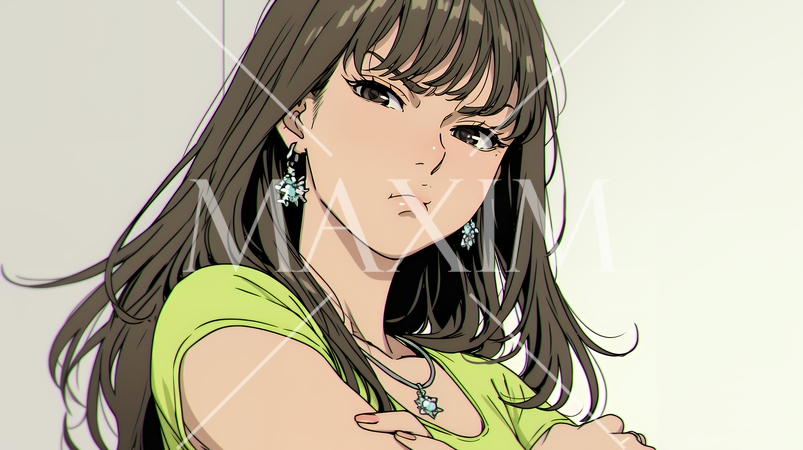 「ふん！」という表情でそっぽを向いている若い女性