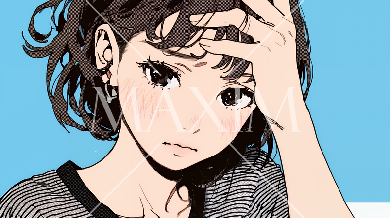 罪悪感に苛まれ、深く反省する若い女性