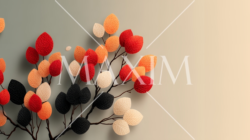 秋の紅葉の葉のフラットな背景画像