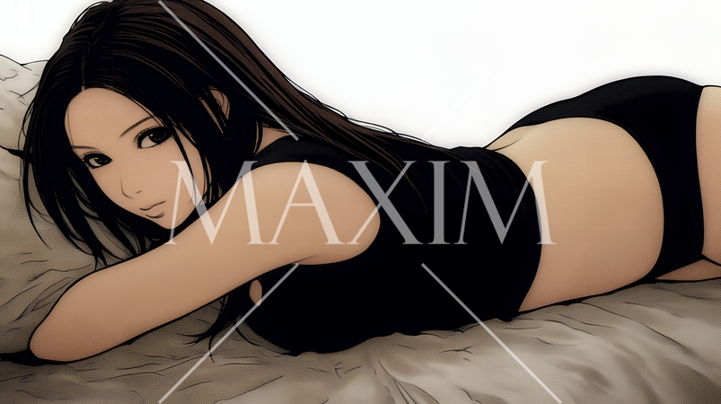 下着姿で横になっている女性