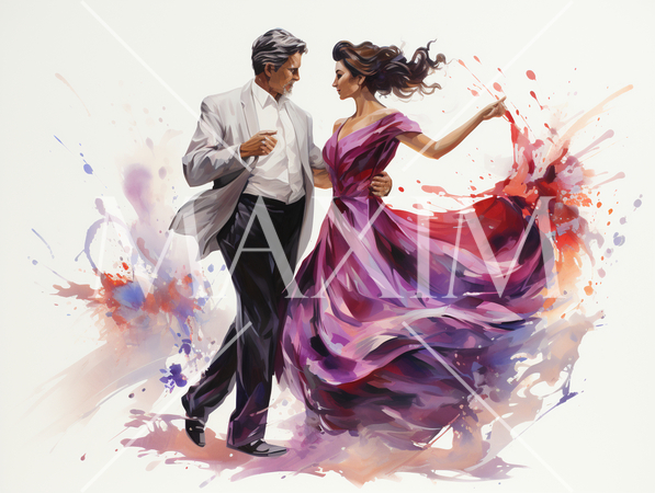 仲良く社交ダンスに興じる老夫婦