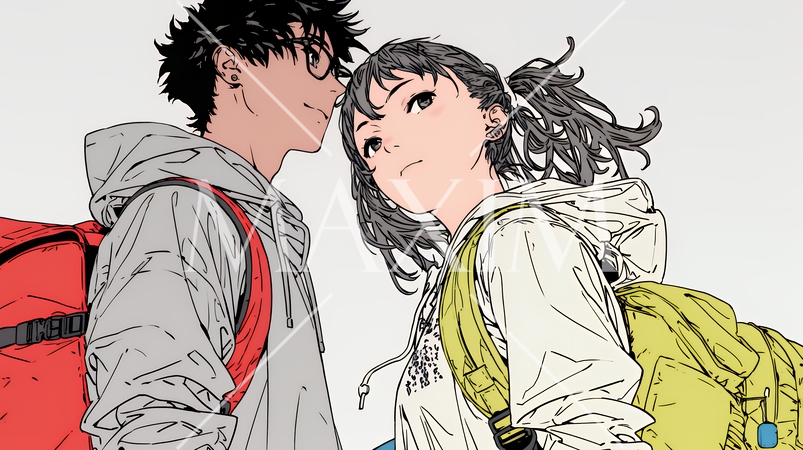 希望に満ちたライフスタイルを過ごす若いカップル：未来を見つめている