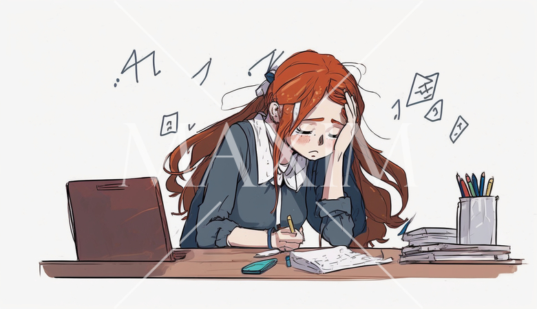 悩んでいる若い女性