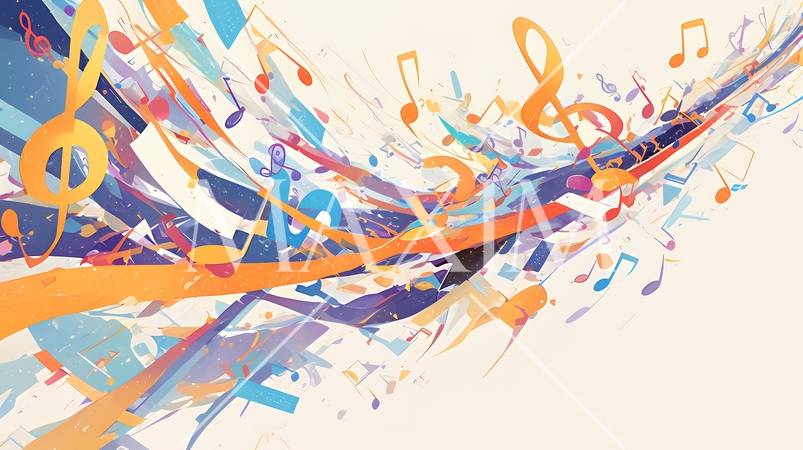 音符など音楽記号をテーマにした背景画像