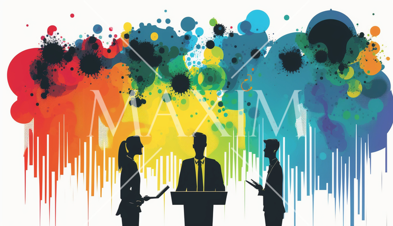 プレゼンテーション：プレゼンテーションを行うビジネスプロフェッショナル。