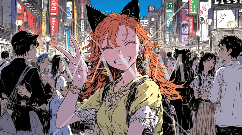 仲間とハロウィンイベントに参加する若い女性