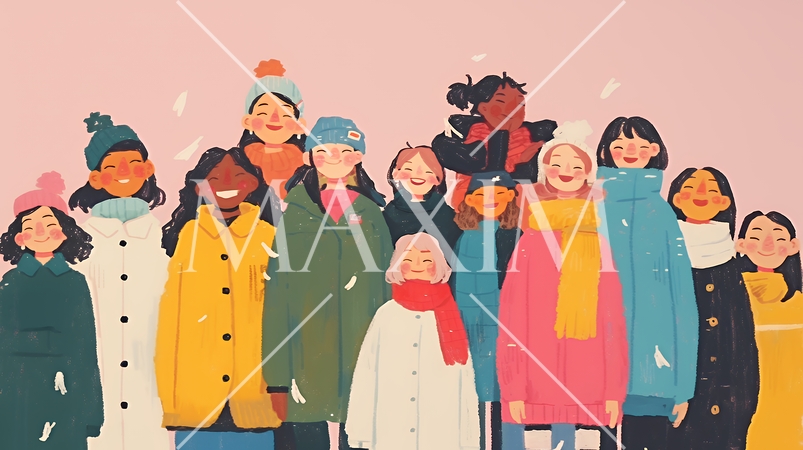 ダイバーシティ＆インクルージョン（多様性と包摂性）（シンプルな色使い）（POPな表現）