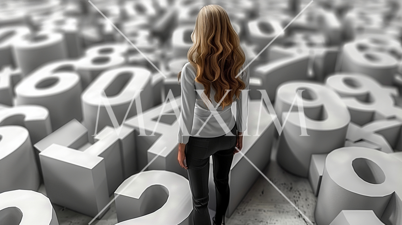 売上計画などの数値計画に悩んでい女性