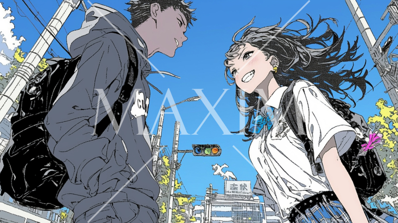 喧嘩(口論）している高校生カップル